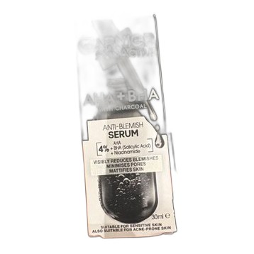 GARNIER AHA+BHA WITH CHARCOAL ANTI-BLEMISH SERUM 30ML