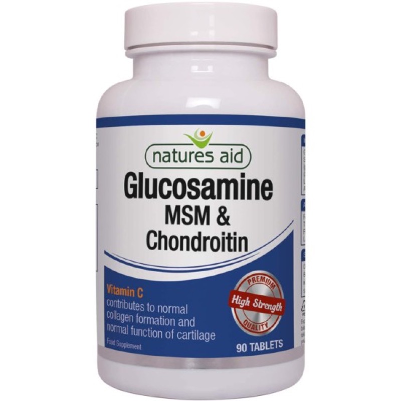 NATURES AID GLUCOSAMINE,MSM,CHONDROITIN+VIT C 90S(P1)
