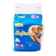 SOFTCARE DIAPER LOWCOUNT L 8S-P1