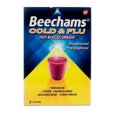 BEECHAMS COLD&FLU HOT BLACKCURRANT SACHETS 5'S